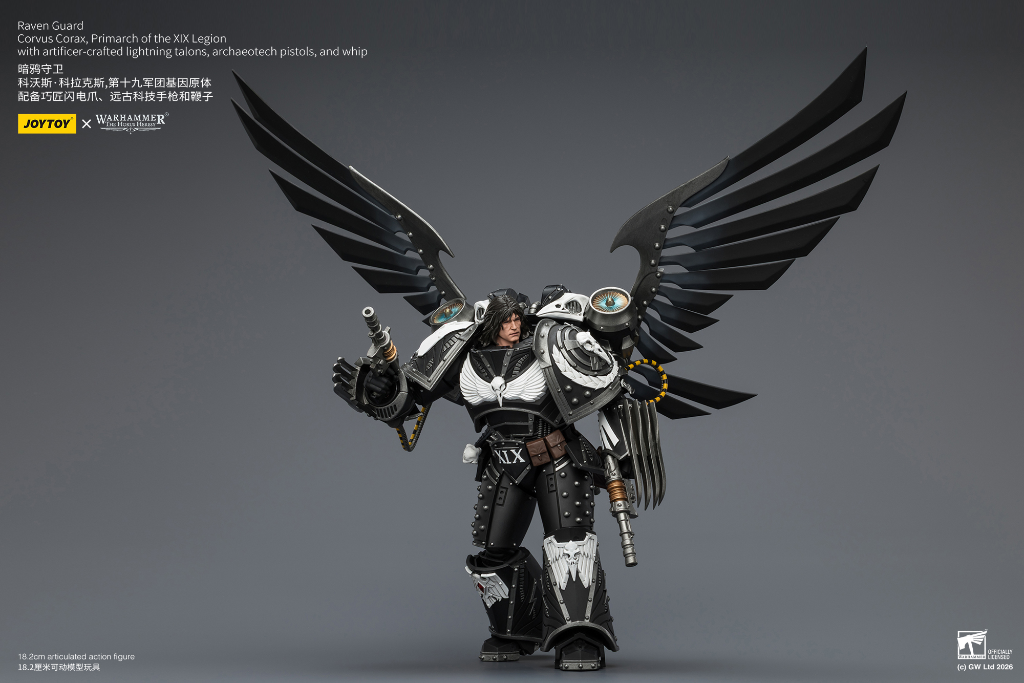 JoyToy Warhammer The Horus Heresy Raven Guard Corvus Corax, Primarch of the XIX Legion