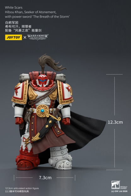 JoyToy Warhammer The Horus Heresy White Scars Hibou Khan, Seeker of Atonement with power sword "The Breath of the Storm"