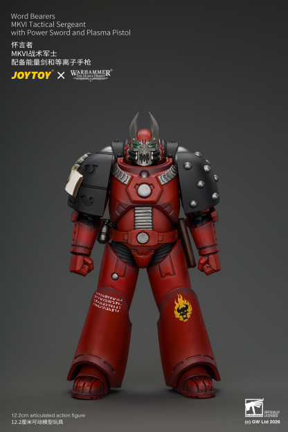 JoyToy Warhammer The Horus Heresy Chaos Space Marines Word Bearers MkVI Tactical Sergeant with Power Sword and Plasma Pistol