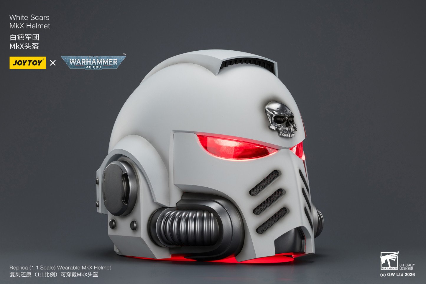 JoyToy WH40K White Scars MKX Helmet & Display Stand