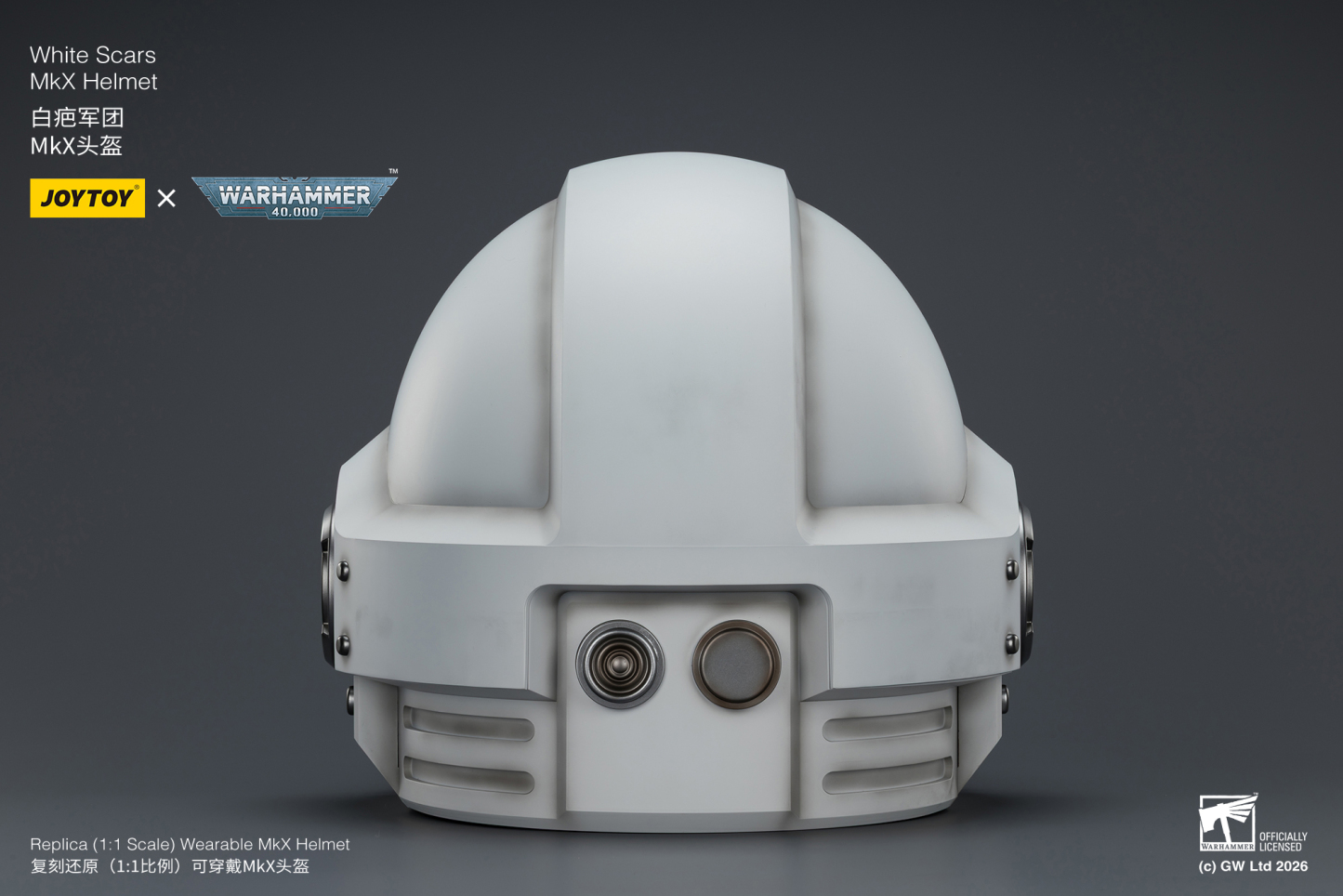 JoyToy WH40K White Scars MKX Helmet & Display Stand