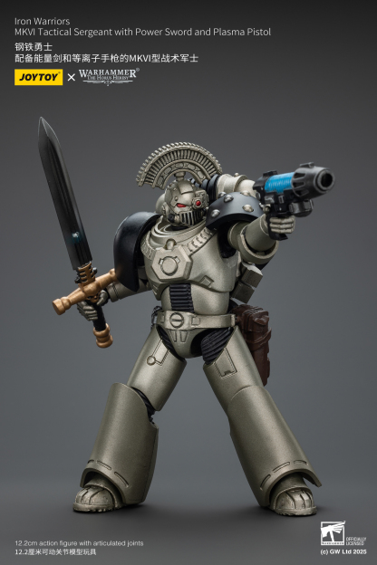 JoyToy WH40K Iron Warriors MKVI Tactical Sergeant with Power Sword and Plasma Pistol