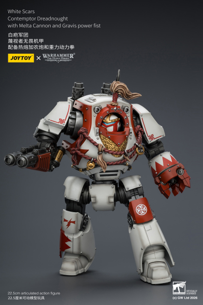 JoyToy Warhammer The Horus Heresy White Scars Contemptor Dreadnought with Melta Cannon and Gravis power fist