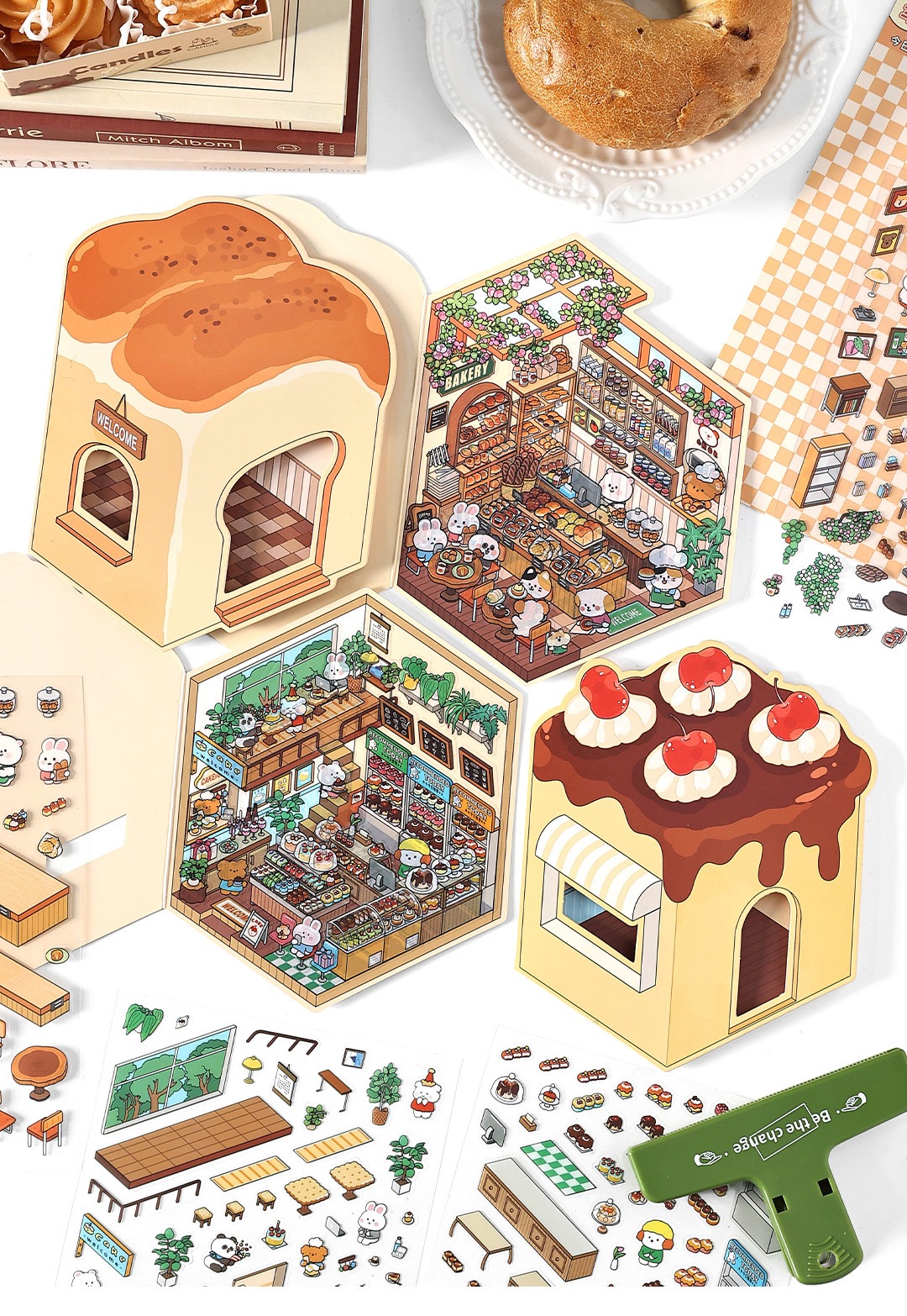 Open For Business DIY 3D Scene Stickers 4 cute and soothing miniature scenes