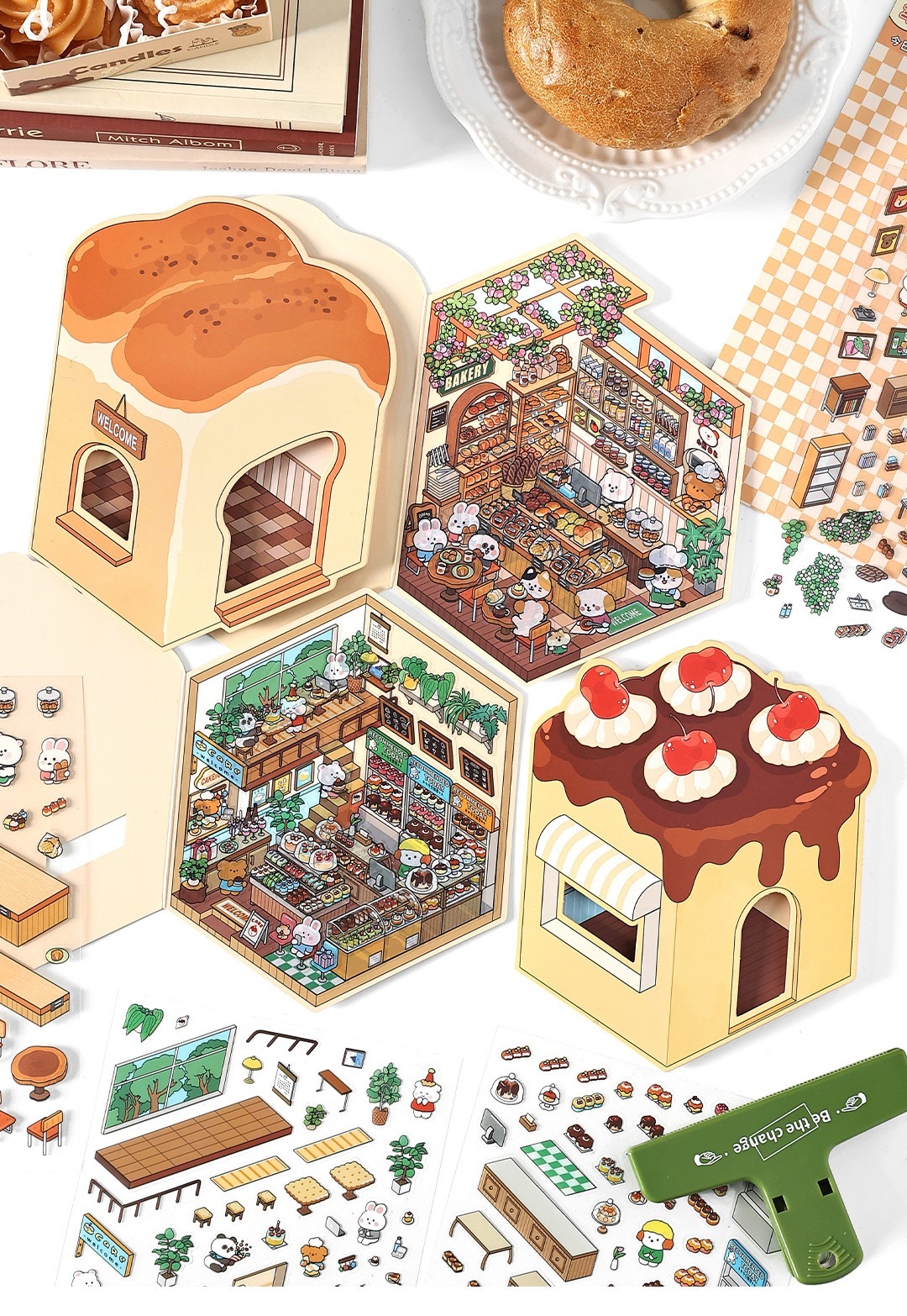 Open For Business DIY 3D Scene Stickers 4 cute and soothing miniature scenes