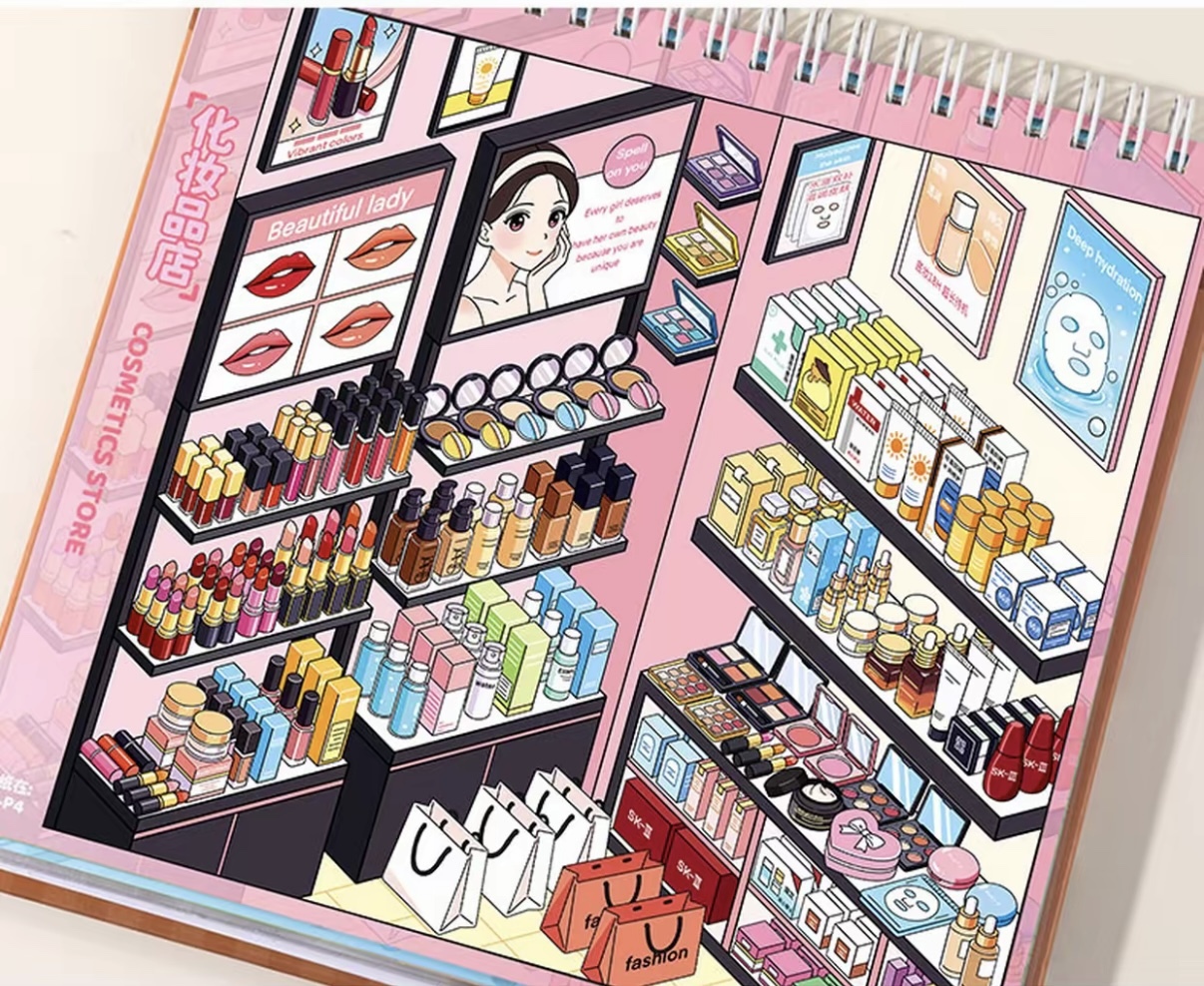 #278 10 in 1 Stores scene book (Size:M)