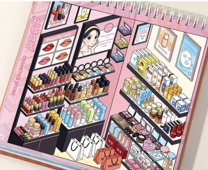 #278 10 in 1 Stores scene book (Size:M)