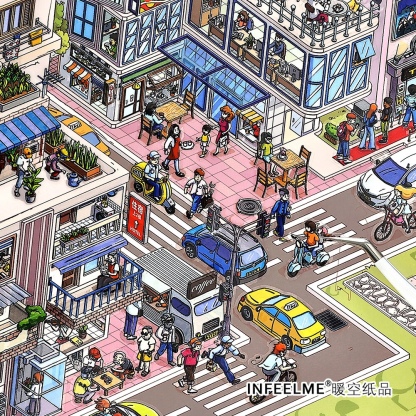 #260 Busy town 31.0(Size:XL)