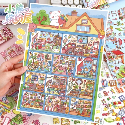 #080 Cute pastel building (Size:L)