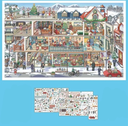 #087 Winter town（Size:XL)