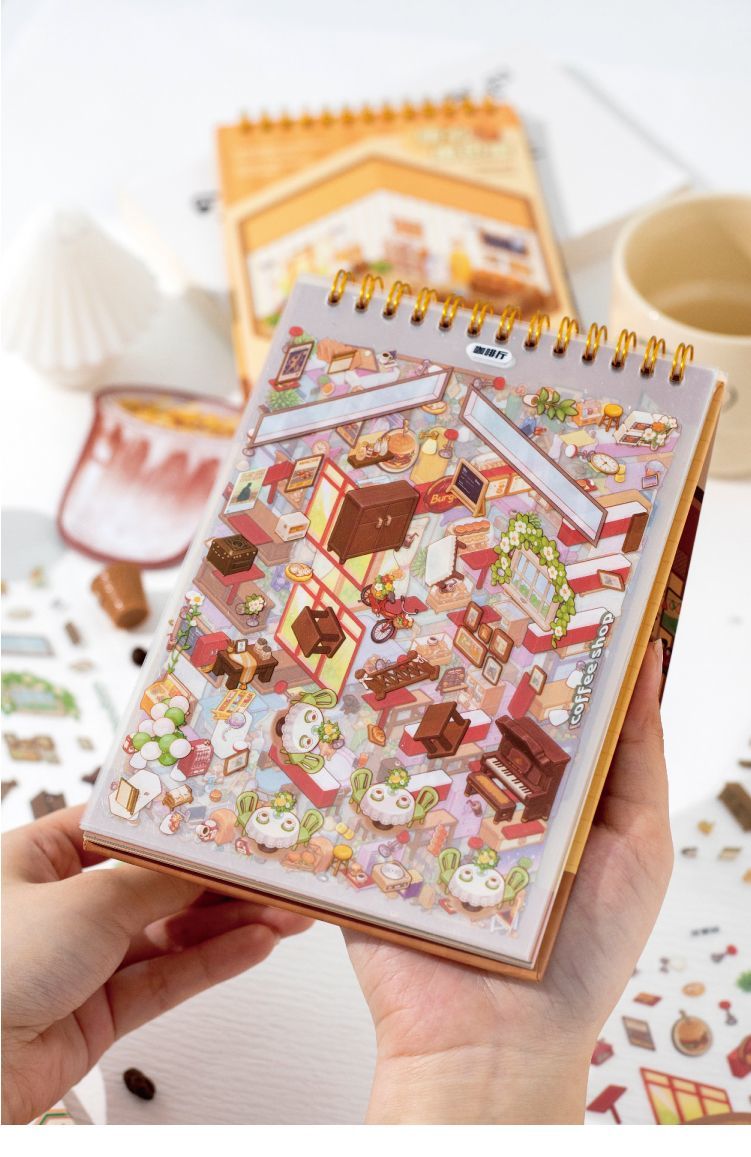#210 Dream Town Mini Scene Sticker Book (10 in 1) (Size:S)