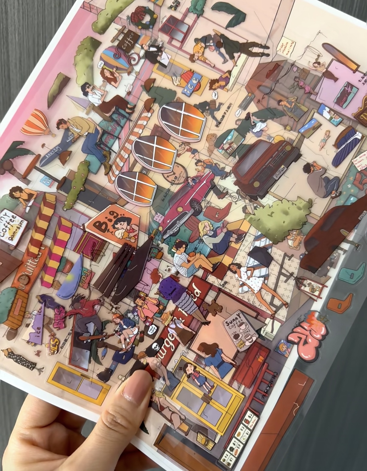 #040 Sunset orange sea (Size:L)