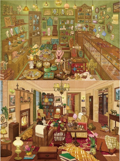 #074 England style vintage scenes(Size:XL)