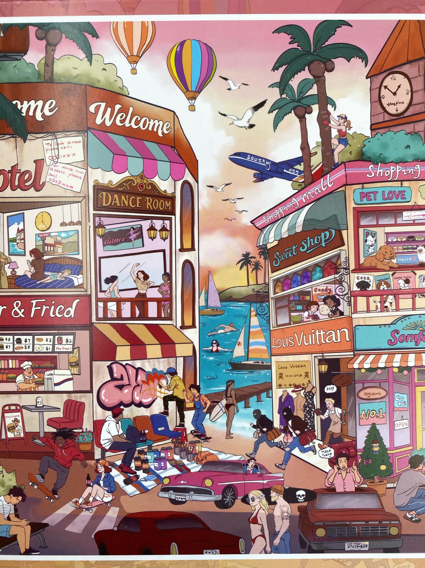 #040 Sunset orange sea (Size:L)