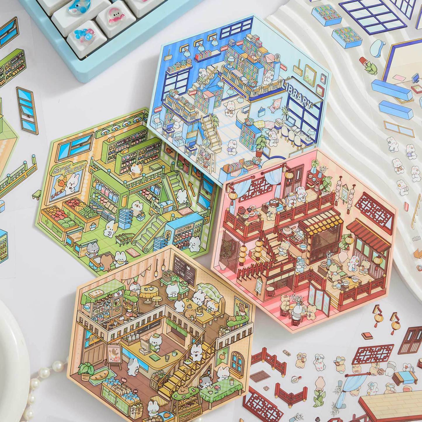 #152 Cute Square Cabin （Size：S)