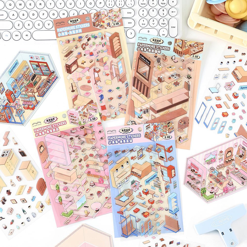 Cute Corner Scene Build 4 Magical Worlds -Premium Theme Sticker Collection