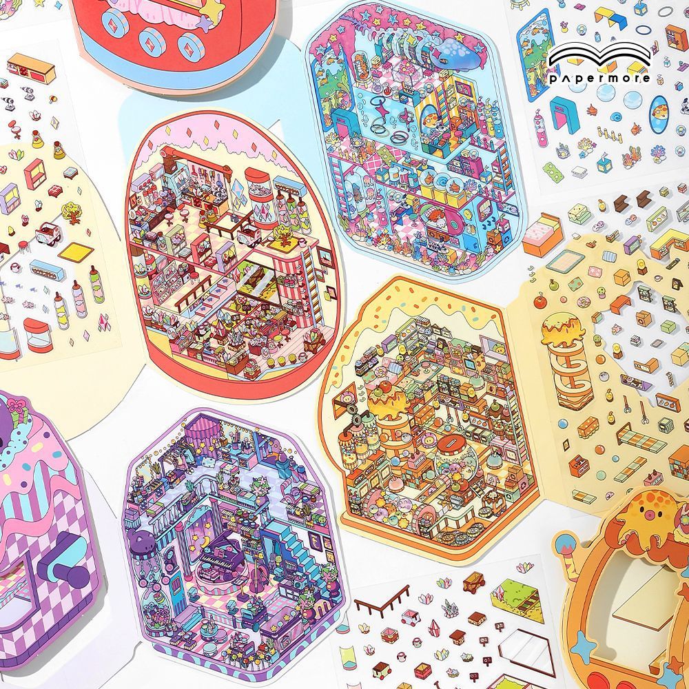 The Cottage With A Cover Build 4 Magical Worlds -Premium Theme Sticker Collection