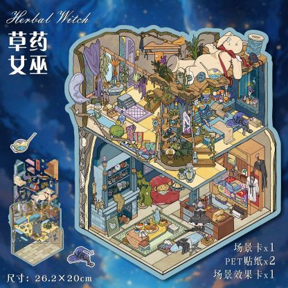 Magic Cottage Build 2 Magical Worlds -Premium Theme Sticker Collection