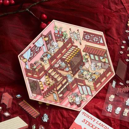 #152 Cute Square Cabin （Size：S)