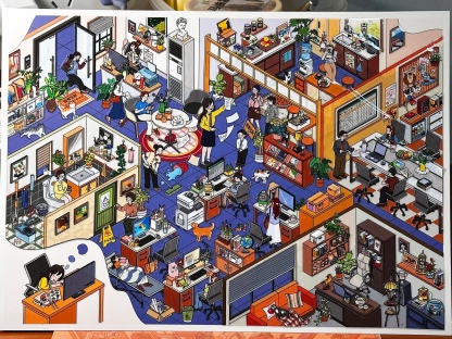 #267 Busy office (Size:XL)