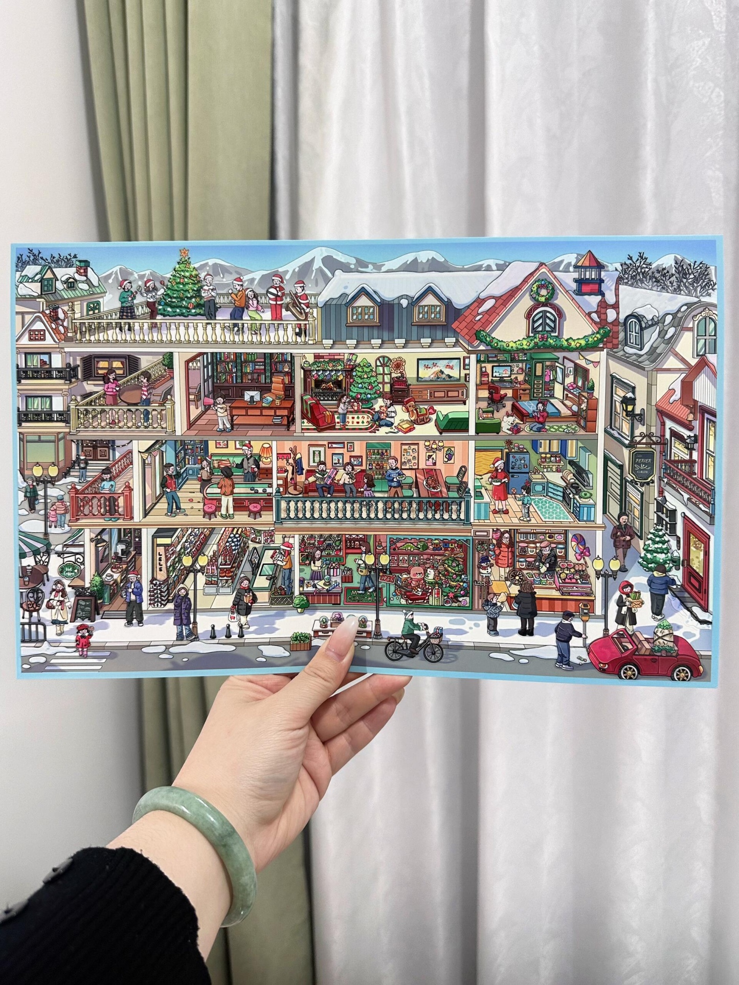 #087 Winter town（Size:XL)