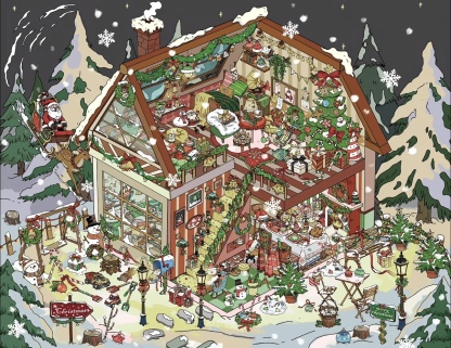 #281 Christmas warm cottage (Size:L)