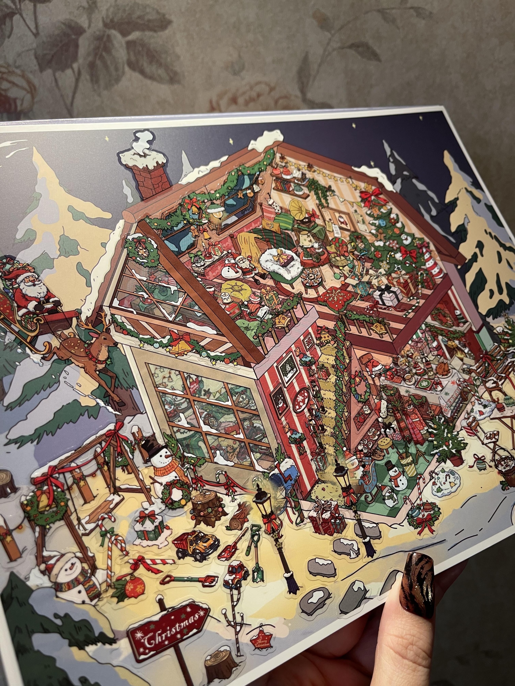 #281 Christmas warm cottage (Size:L)