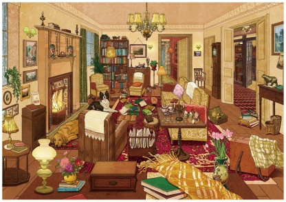 #074 England style vintage scenes(Size:XL)