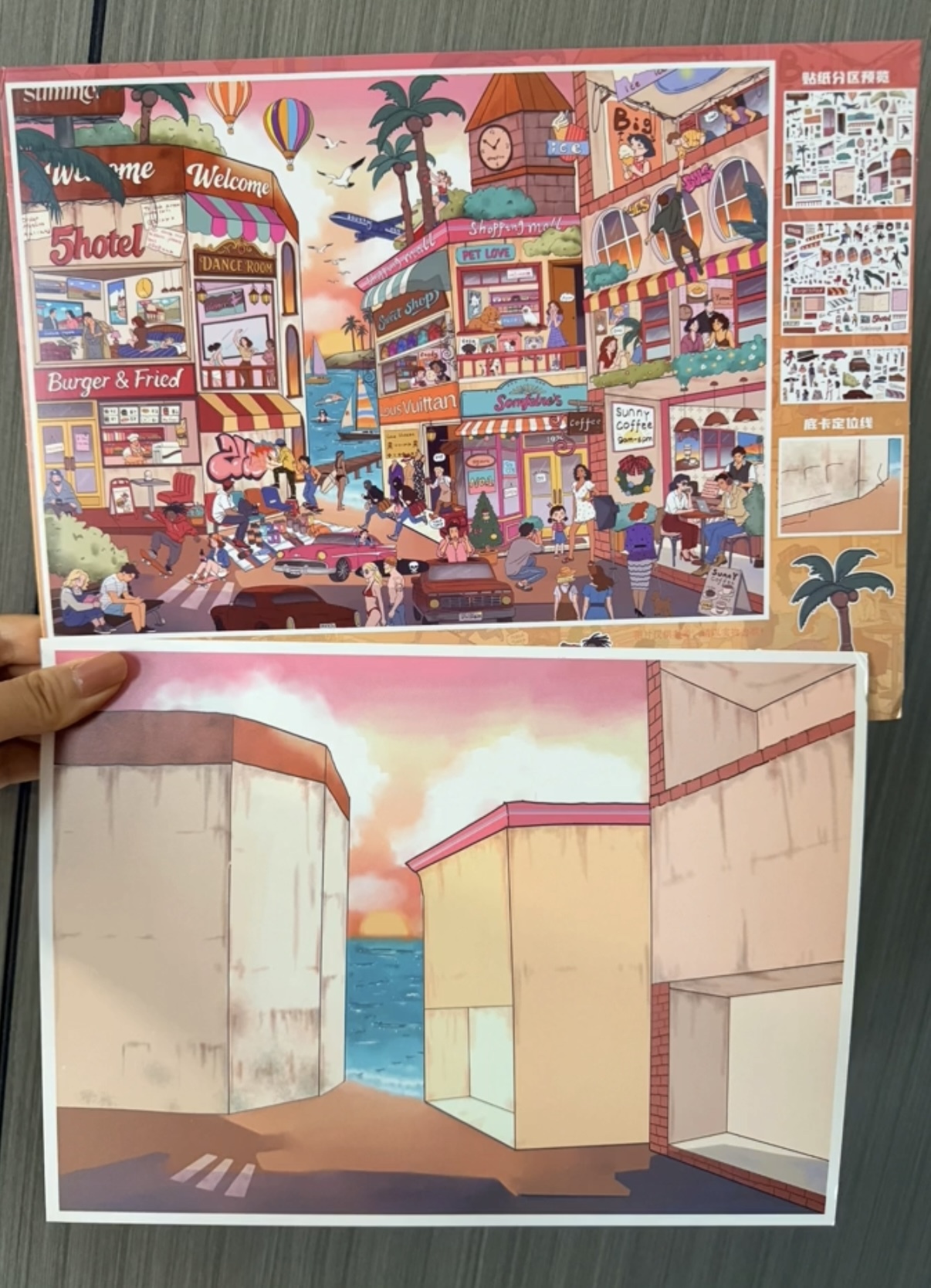 #040 Sunset orange sea (Size:L)