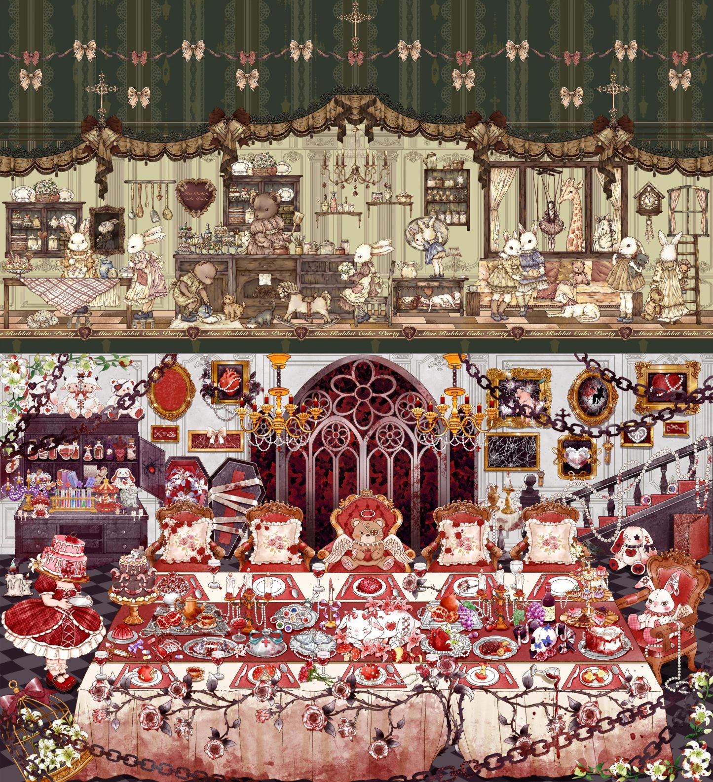 #099 Miss rabbit cake party(Size:L)