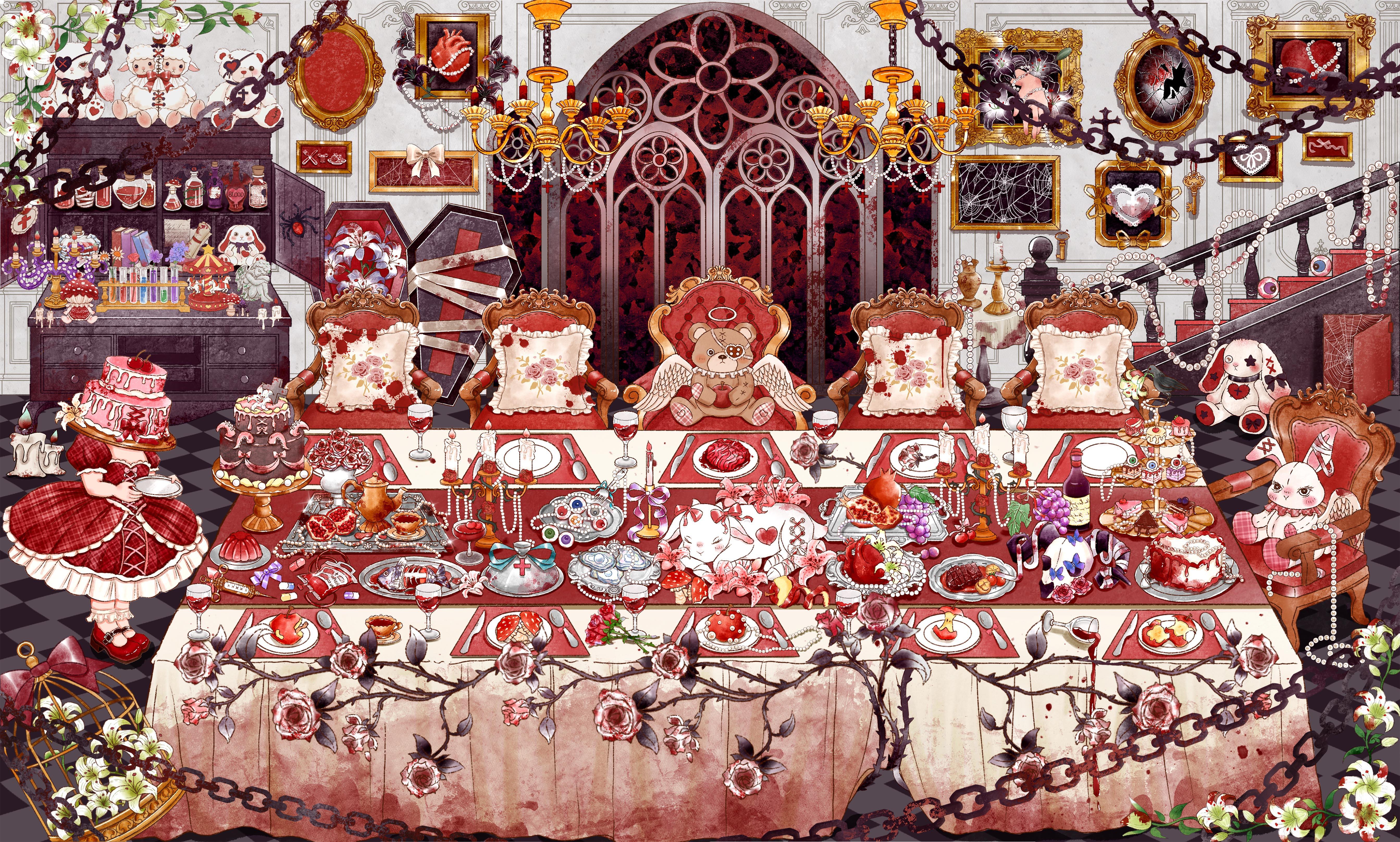 #099 Miss rabbit cake party(Size:L)