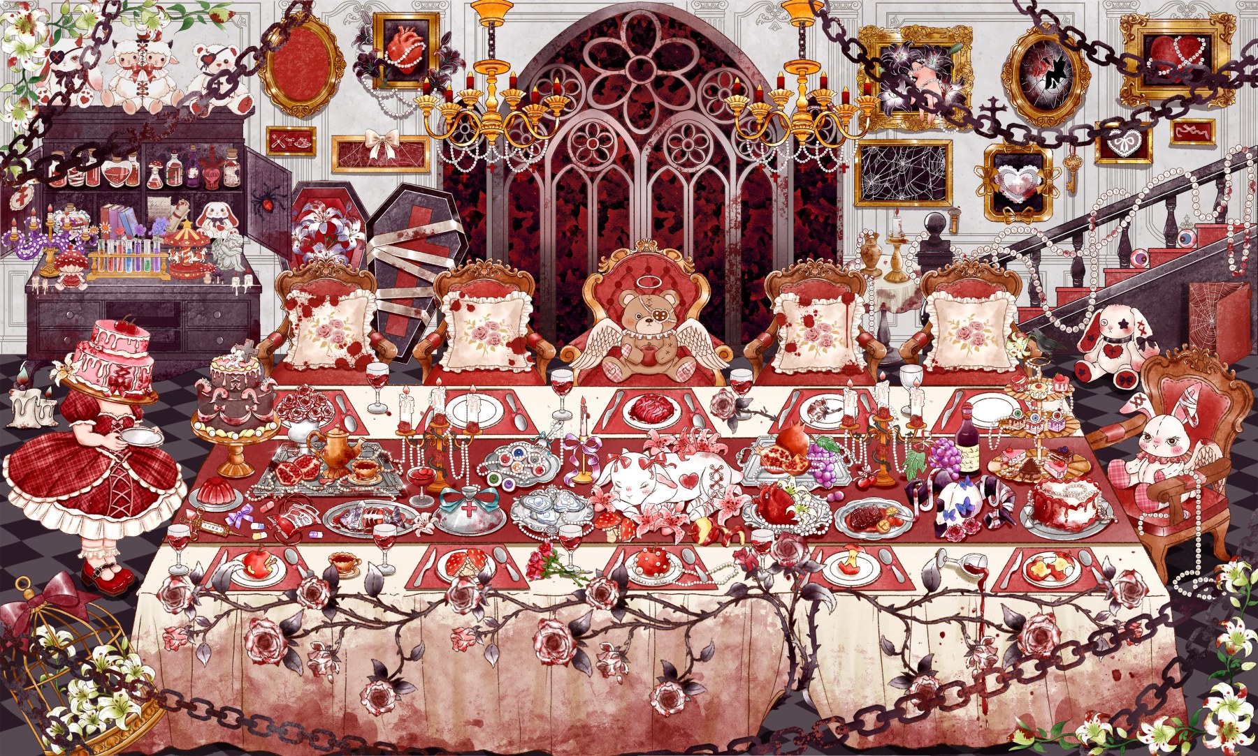 #099 Miss rabbit cake party(Size:L)