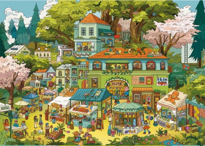 #037 Colorful town(Size:XL)