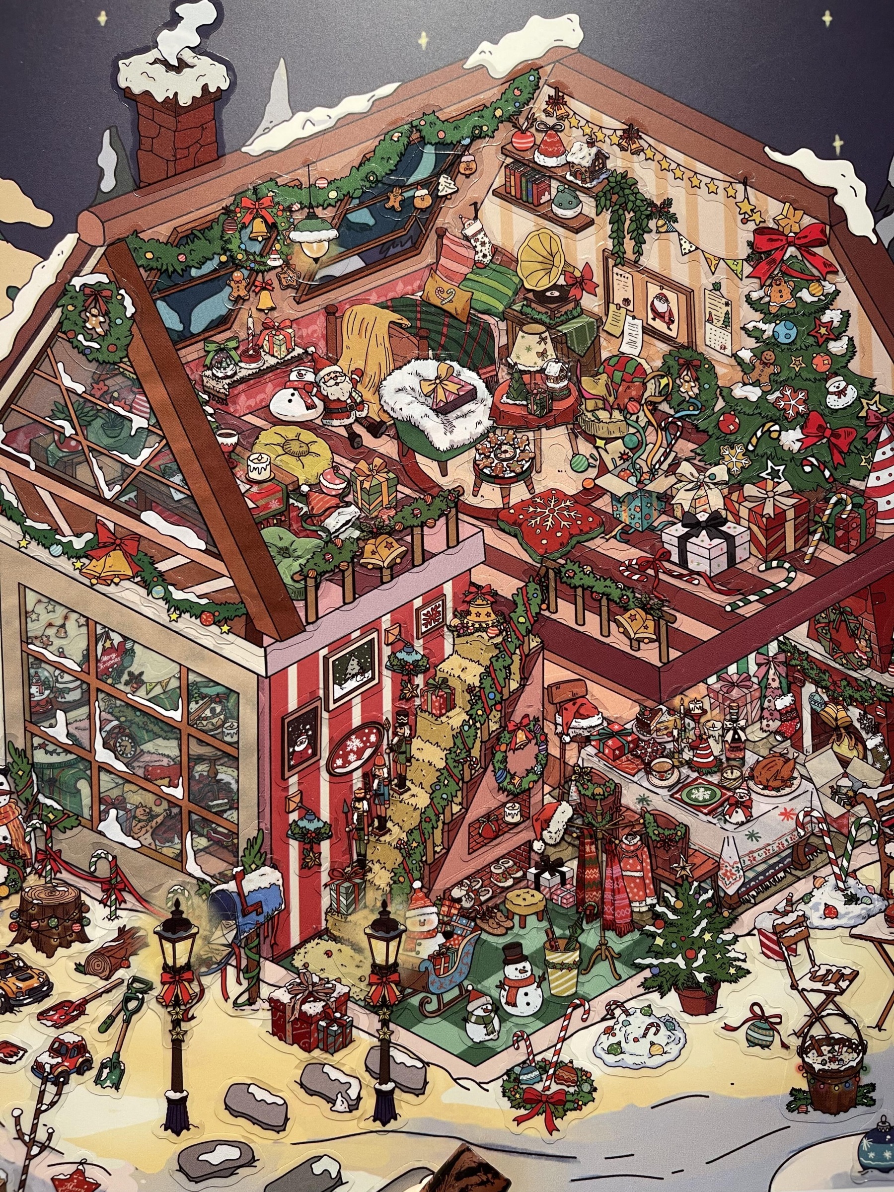 #281 Christmas warm cottage (Size:L)