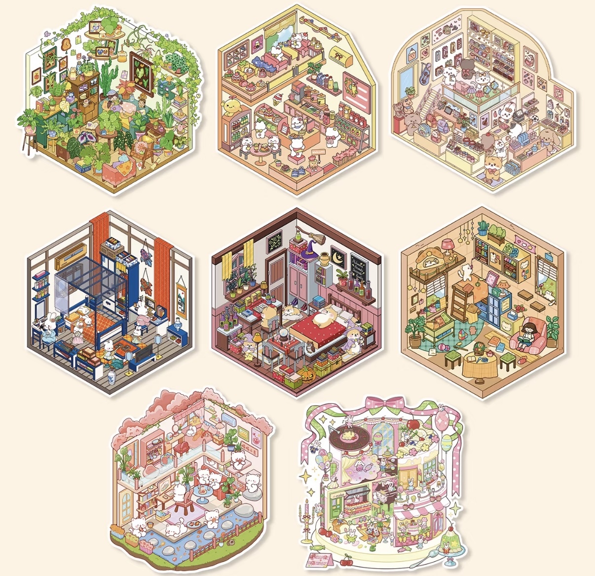 #220 Cute Animal small scene(Size:S)