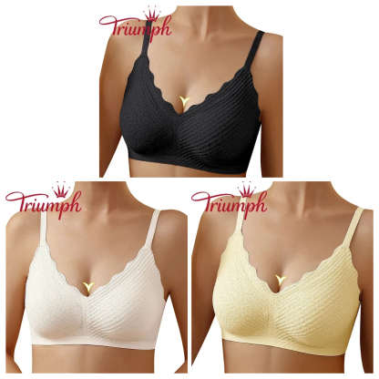 TRIUMPH – 3 опаковки 💥 Безшевно латексово бельо с тънка балонна капачка [75A-85D]