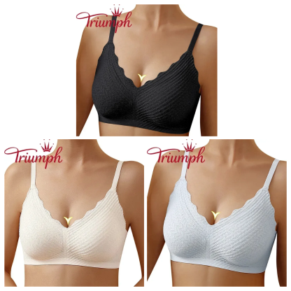 TRIUMPH – 3 опаковки 💥 Безшевно латексово бельо с тънка балонна капачка [75A-85D]
