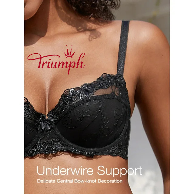 TRIUMPH - Γυναικείο σουτιέν και εσώρουχα με διάφανη δαντέλα χωρίς επένδυση Full Cup Underwire Plus Size