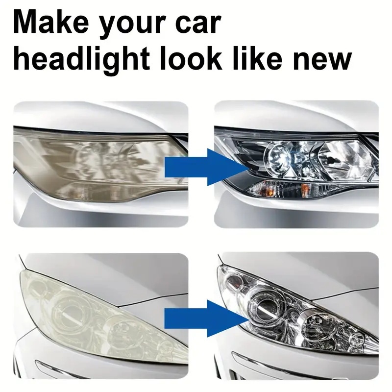 🌟 🚗Lichid pentru repararea farurilor mașinii, oxidarea farurilor auto, zgârieturi îngălbenite, estompare îmbunătățită cu cristale galvanizate agent de renovare