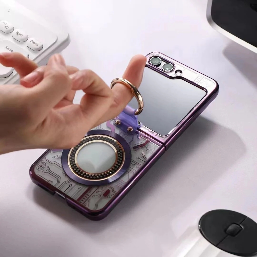 Προστατευτική θήκη τηλεφώνου Cyberpunk Magnetic Wireless Charging για Samsung Galaxy Z Flip5 Flip4 Flip3