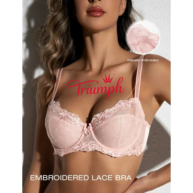 TRIUMPH - Γυναικείο σουτιέν και εσώρουχα με διάφανη δαντέλα χωρίς επένδυση Full Cup Underwire Plus Size