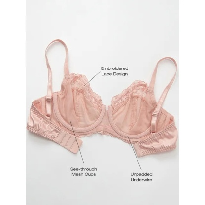 TRIUMPH - Γυναικείο σουτιέν και εσώρουχα με διάφανη δαντέλα χωρίς επένδυση Full Cup Underwire Plus Size