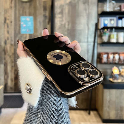 Husă pentru iPhone galvanizată cu folie de protecție a obiectivului camerei