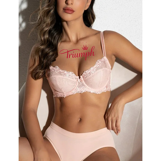 TRIUMPH - Γυναικείο σουτιέν και εσώρουχα με διάφανη δαντέλα χωρίς επένδυση Full Cup Underwire Plus Size