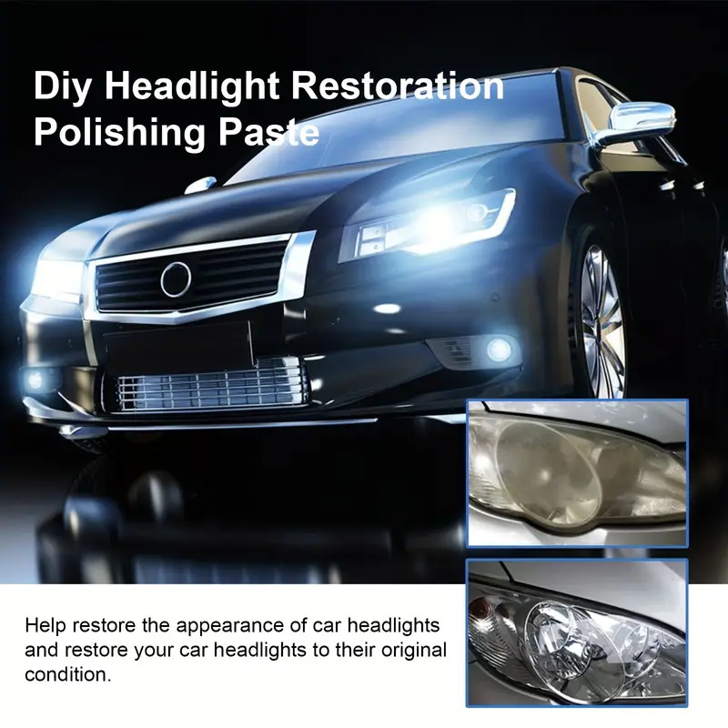 🌟 🚗Lichid pentru repararea farurilor mașinii, oxidarea farurilor auto, zgârieturi îngălbenite, estompare îmbunătățită cu cristale galvanizate agent de renovare