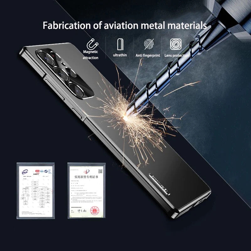 Carcasa Telefon Samsung Galaxy Magnetic Aluminiu Metal Frame Pentru S23 S22 S21 Ultra Plus