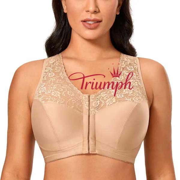 Triumph - (3 bucăți) Sutien sexy din dantelă transparentă [75A-110E]