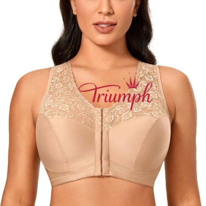 Triumph - (3 bucăți) Sutien sexy din dantelă transparentă [75A-110E]