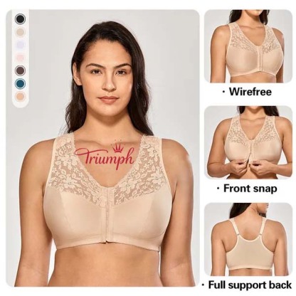 Triumph - (3 bucăți) Sutien sexy din dantelă transparentă [75A-110E]