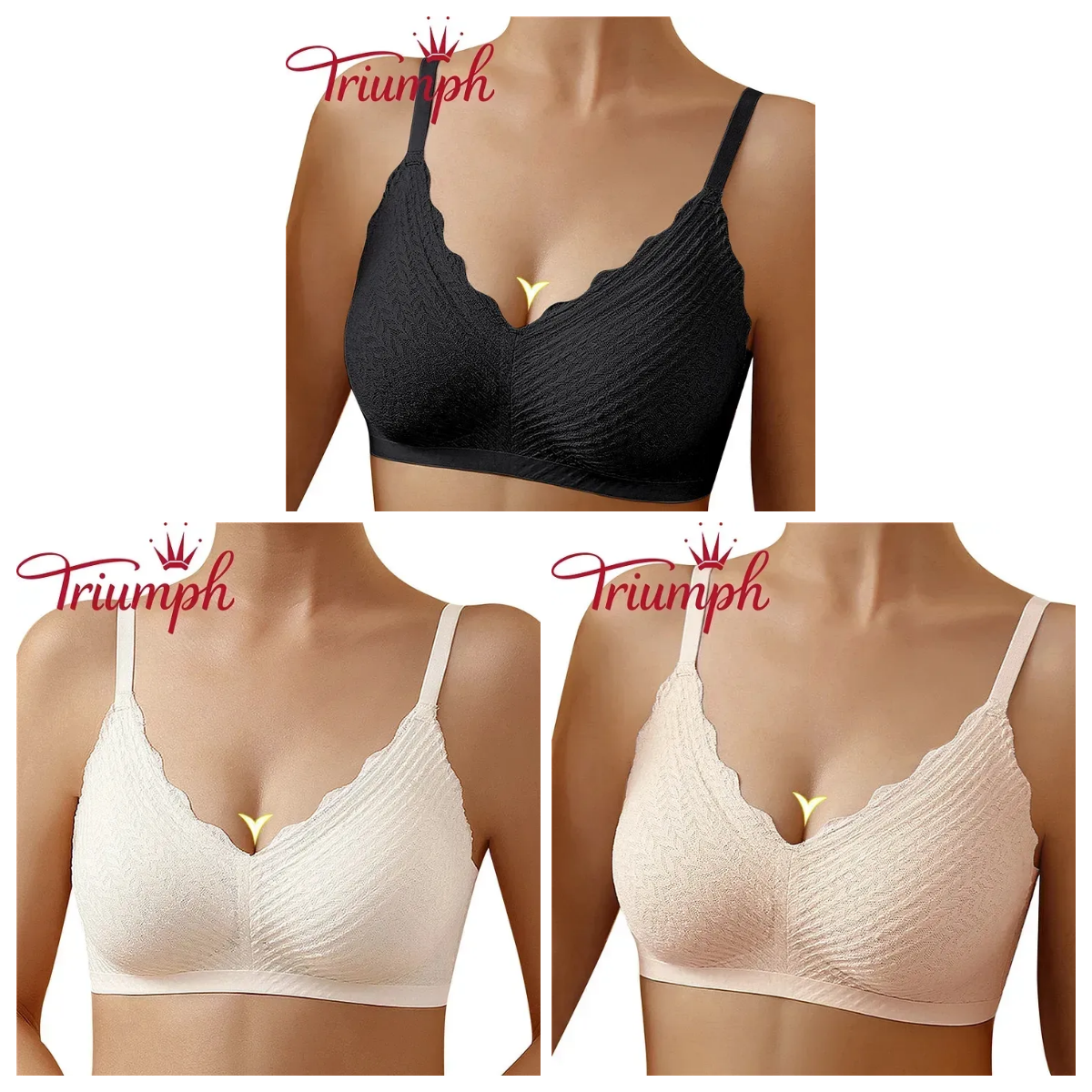 TRIUMPH – 3 опаковки 💥 Безшевно латексово бельо с тънка балонна капачка [75A-85D]